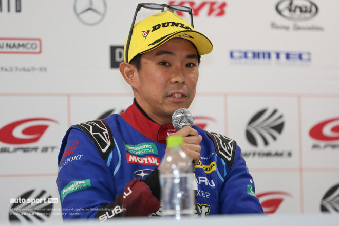 「『EJエンジン、いいじぇ～』と言えるように」井口＆山内コンビがEJ20引退レースに向け意気込み【スーパーGT第8戦もてぎGT300予選会見】