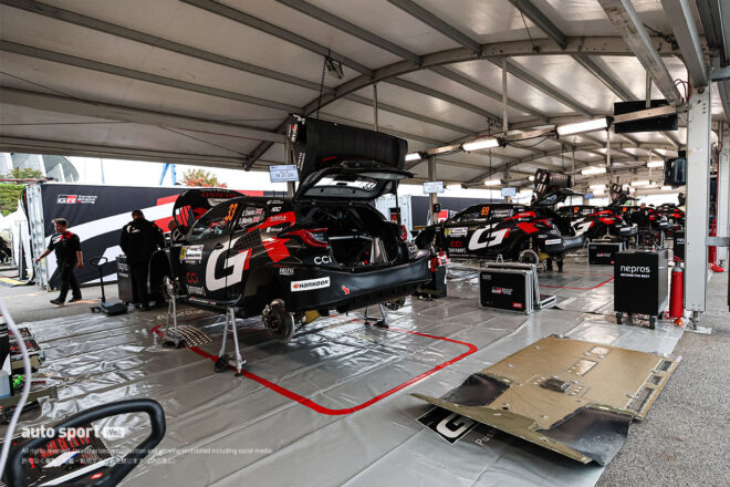 【ラリージャパン写真日記】いよいよ開幕間近。絶賛設営中の豊田スタジアムの様子