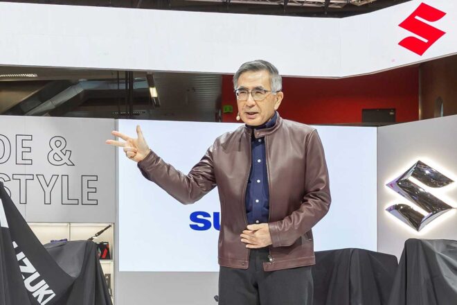スズキ、EICMAで新型クロスオーバーモデル『SV-7GX』を発表。2026年から北米・欧州を中心に各国で順次販売へ