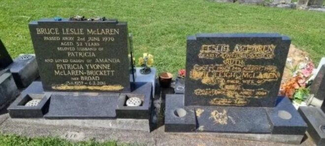 ニュージーランドにあるマクラーレン家の墓が破壊行為を受ける。金色のペンキで塗り潰されるなどの被害に