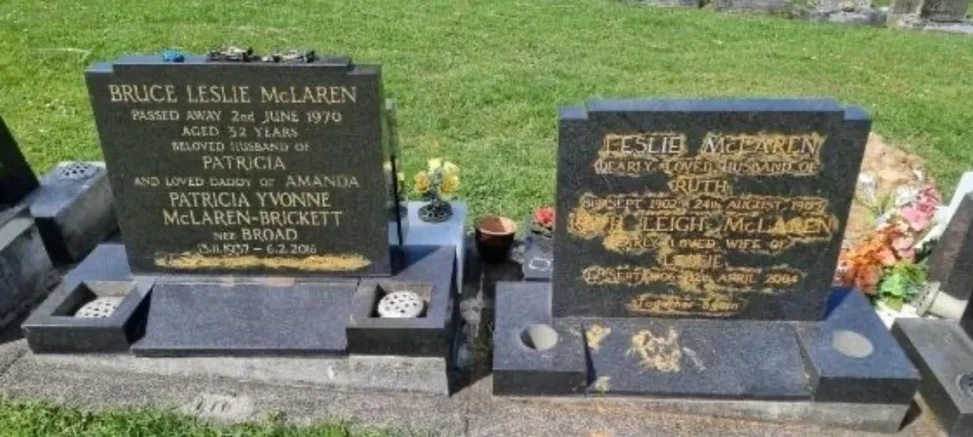 ニュージーランドにあるマクラーレン家の墓が破壊行為を受ける。金色のペンキで塗り潰されるなどの被害に