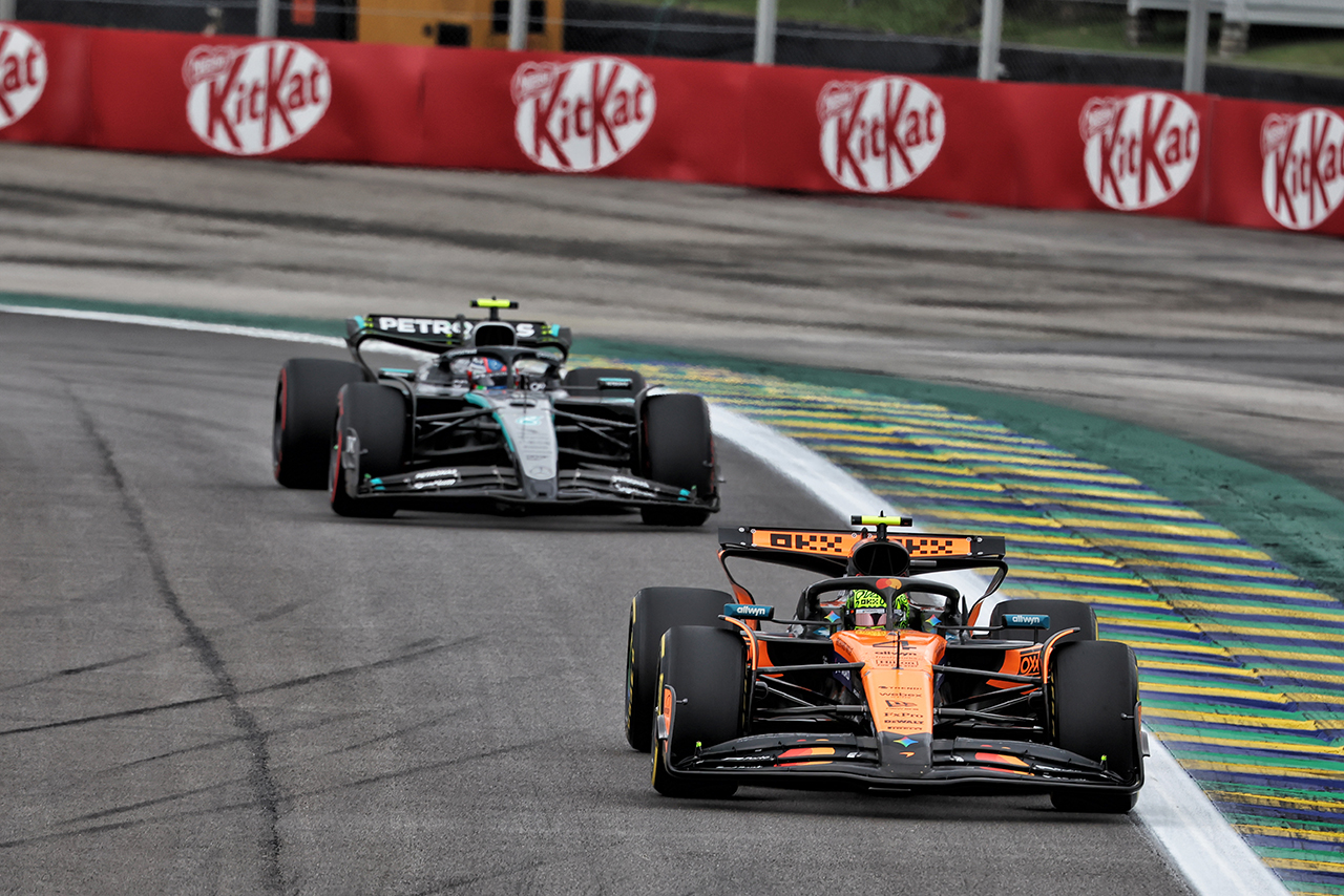 2025年F1第21戦サンパウロGP　ランド・ノリス（マクラーレン）、アンドレア・キミ・アントネッリ（メルセデス）