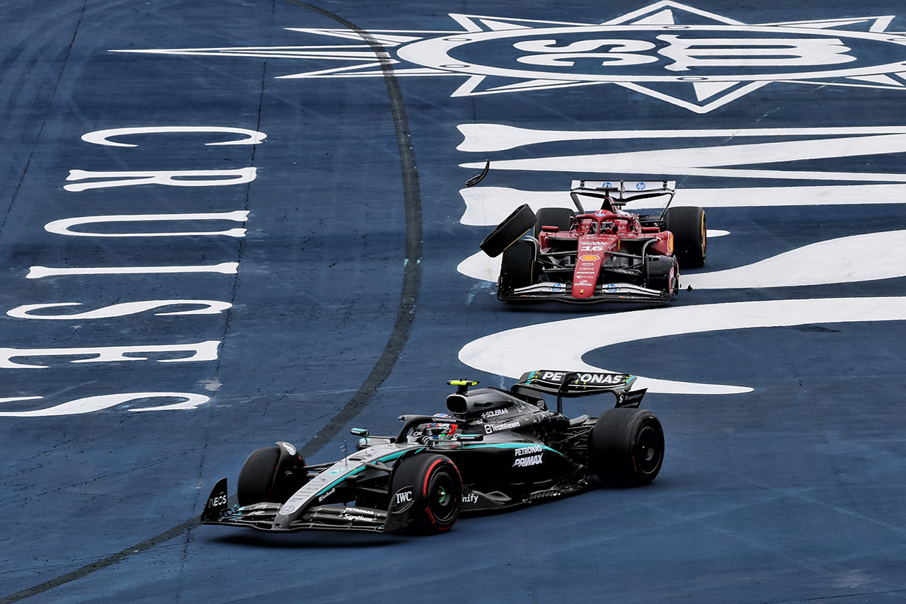 アンドレア・キミ・アントネッリ（メルセデス）とシャルル・ルクレール（フェラーリ）