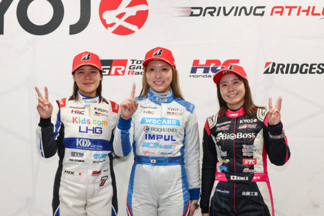 2025年KYOJO CUP　シリーズ2位の翁長実希、王者の下野璃央、3位の斎藤愛未