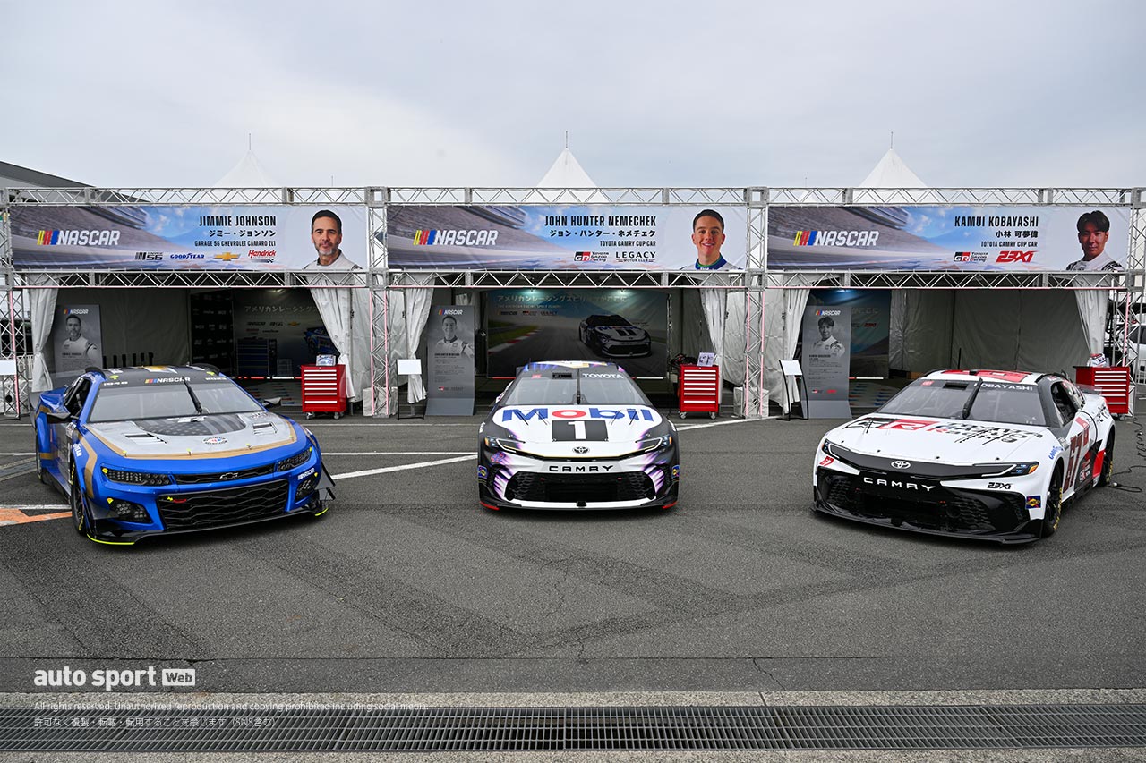 NASCARが富士スピードウェイに見参！ 11月14日のスーパー耐久第7戦富士でのデモランに向け専有走行に臨む