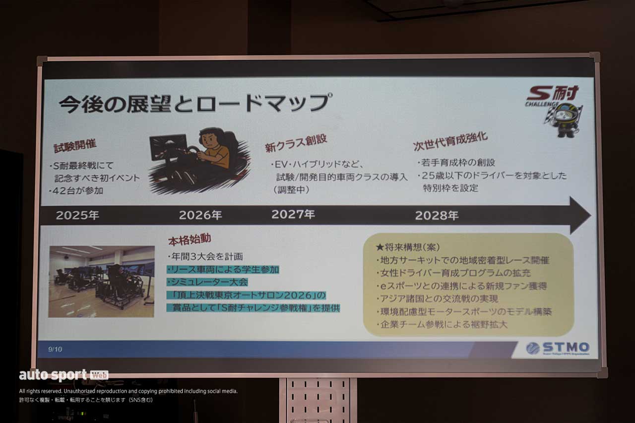 初開催『S耐チャレンジ』には事務局の想定を超える計42台が参加する盛況。本格始動の2026年は3大会を予定