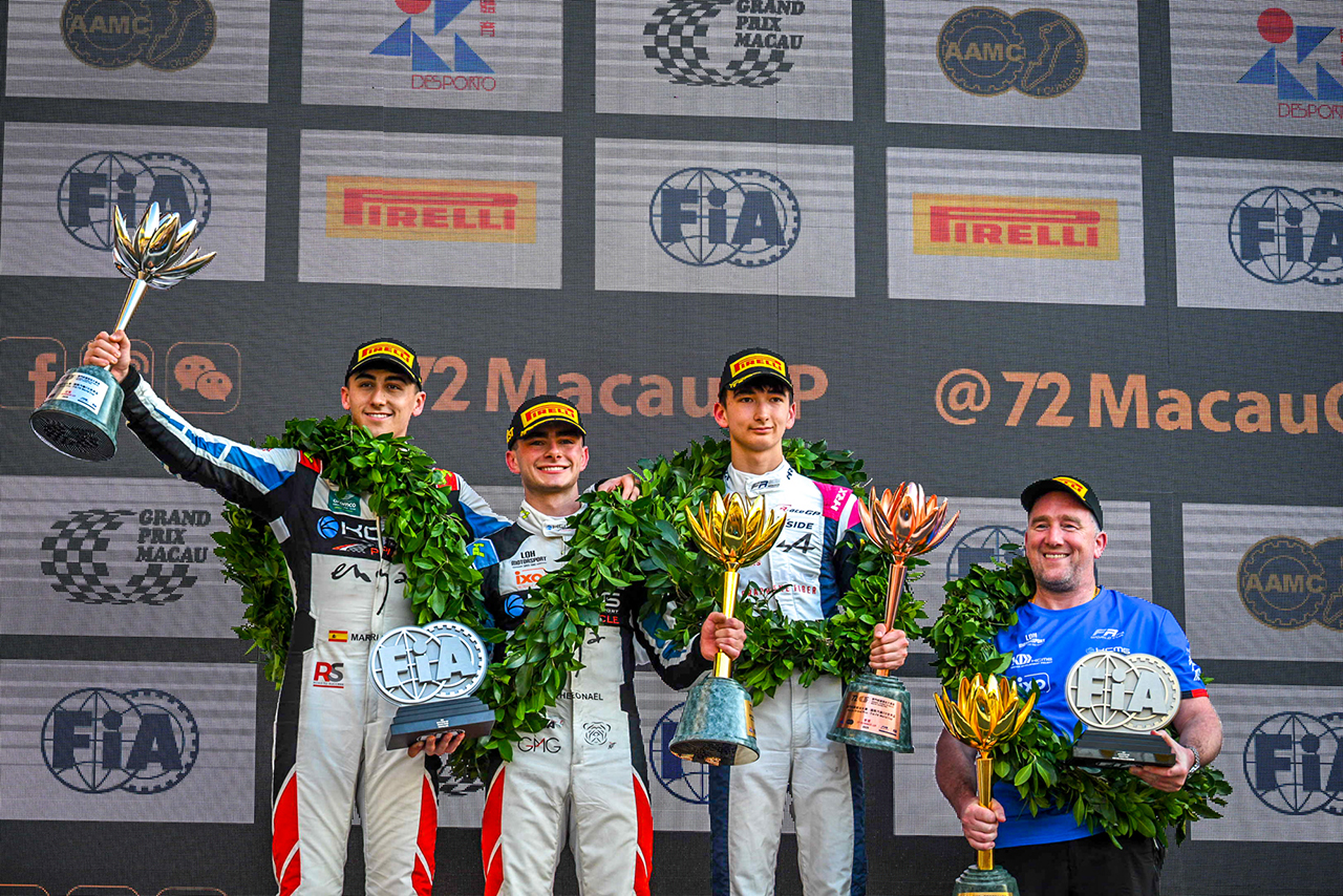 第72回マカオグランプリ FIAフォーミュラ・リージョナル・ワールドカップ表彰式