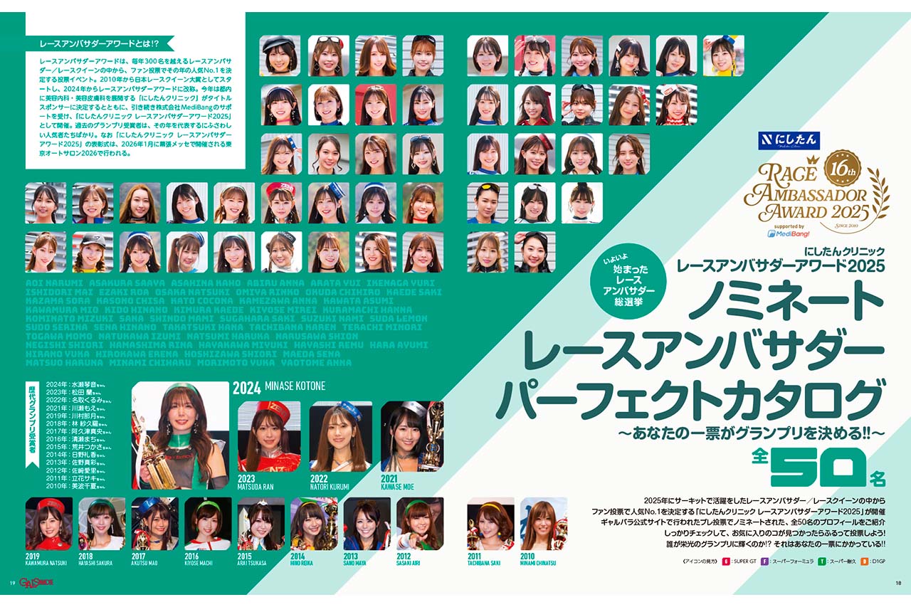 RAアワードに投票できる！ギャルズ・パラダイス最新号『2025レースアンバサダーアワード特集』発売