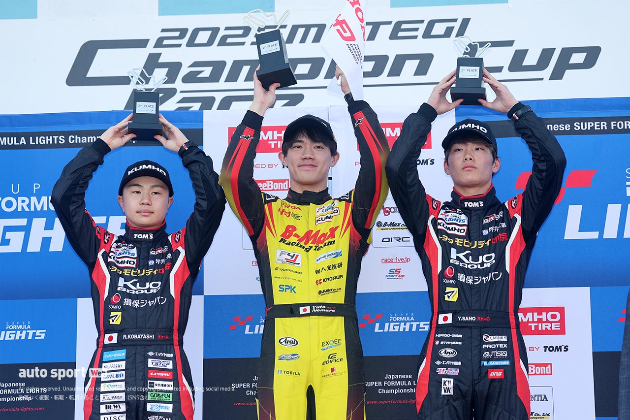 全日本スーパーフォーミュラ・ライツ選手権第16戦は野村勇斗がポール・トゥ・ウインで今季10勝目