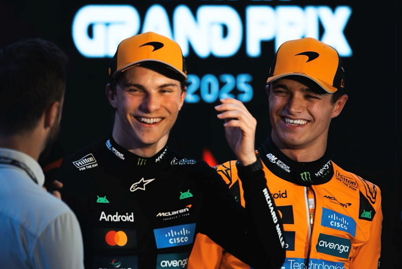 ポールのオスカー・ピアストリ（マクラーレン）と2番手のランド・ノリス（マクラーレン）