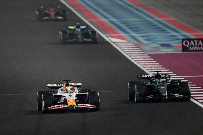 アイザック・ハジャー（レーシングブルズ）とジョージ・ラッセル（メルセデス）