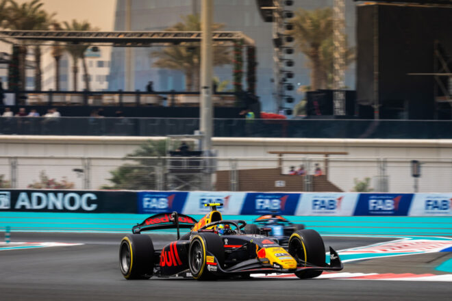 2025年FIA F2第14戦ヤス・マリーナ　アービッド・リンドブラッド（カンポス・レーシング／レッドブル育成）