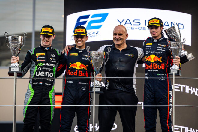 2025年FIA F2第14戦ヤス・マリーナ　スプリントレース暫定表彰式