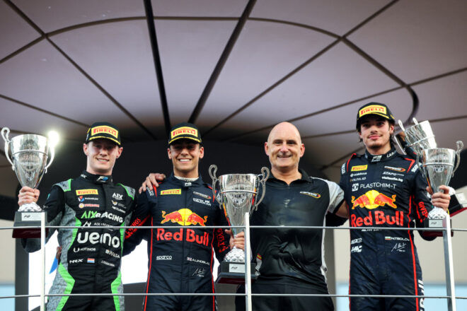 2025年FIA F2第14戦ヤス・マリーナ　スプリントレース暫定表彰式