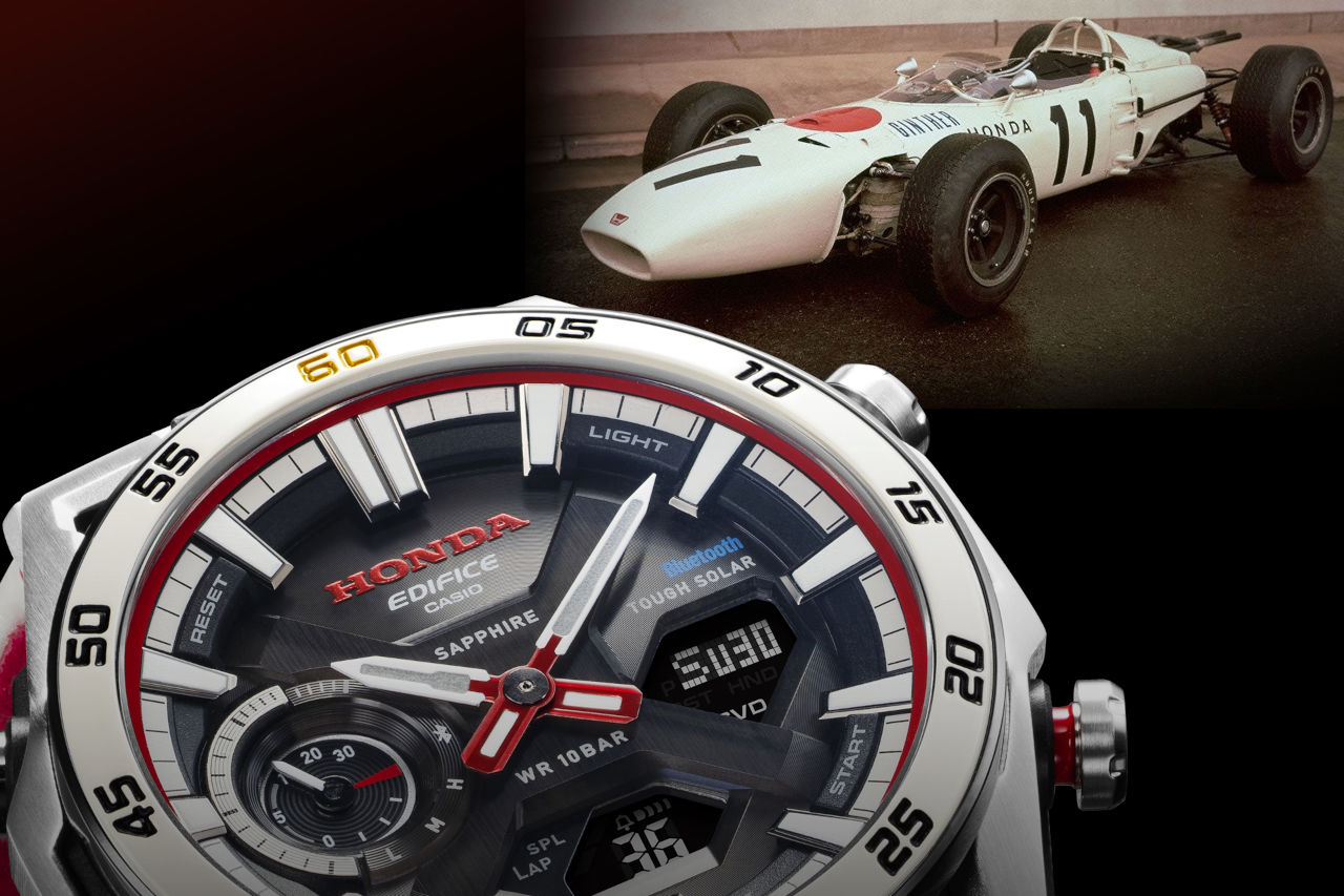 ホンダのF1初優勝60周年を記念した特別仕様の『カシオ・エディフィス』が登場。実車塗料を初採用