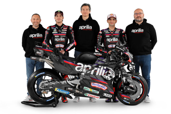 アプリリア、2026年型RS-GPをお披露目。力強さを表すライオンのモチーフがサイドカウルに／MotoGP