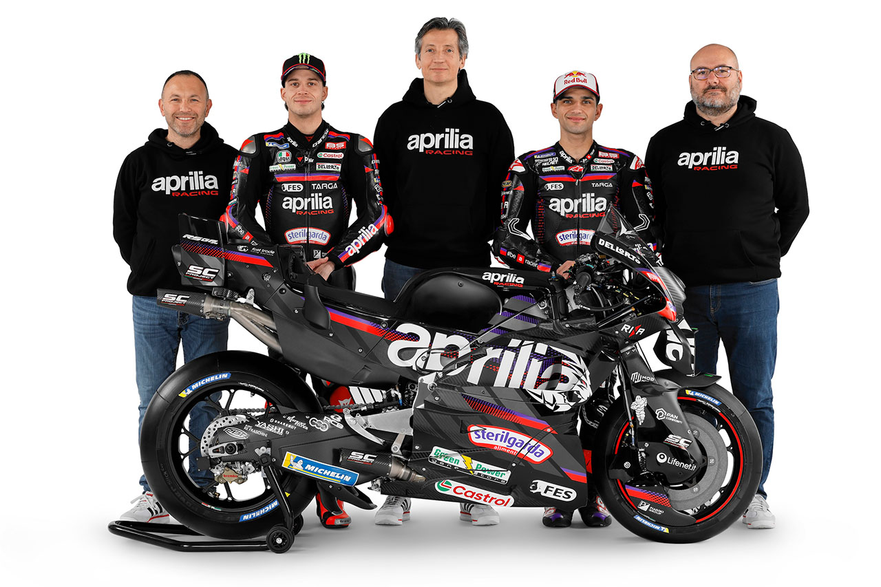 アプリリア、2026年型RS-GPをお披露目。力強さを表すライオンのモチーフがサイドカウルに／MotoGP