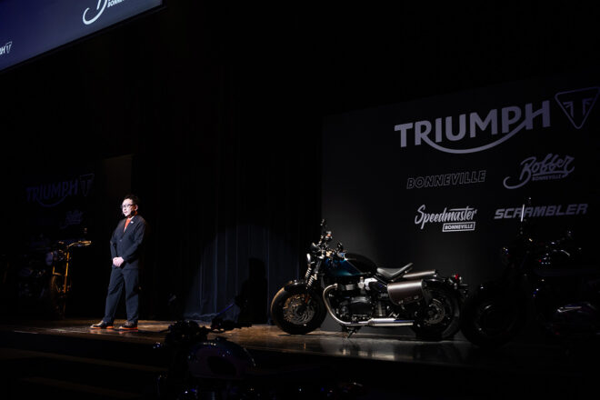 トライアンフ、新型『ボンネビル』シリーズの発表会を開催。ダレノガレ明美さんがブランドアンバサダーに就任