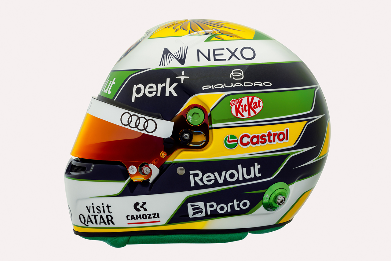 ガブリエル・ボルトレート（アウディ）が使用する2026年のヘルメット（サイド）