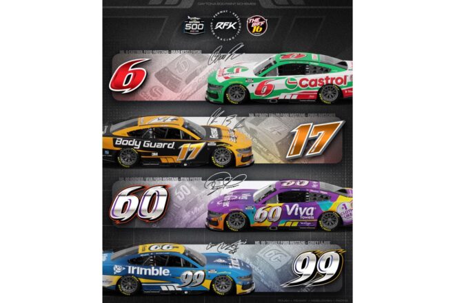 パストラーナがNASCAR開幕戦デイトナ500に再登場。ラジョイ起用のRFKは『ビッフル追悼』ロゴ採用へ