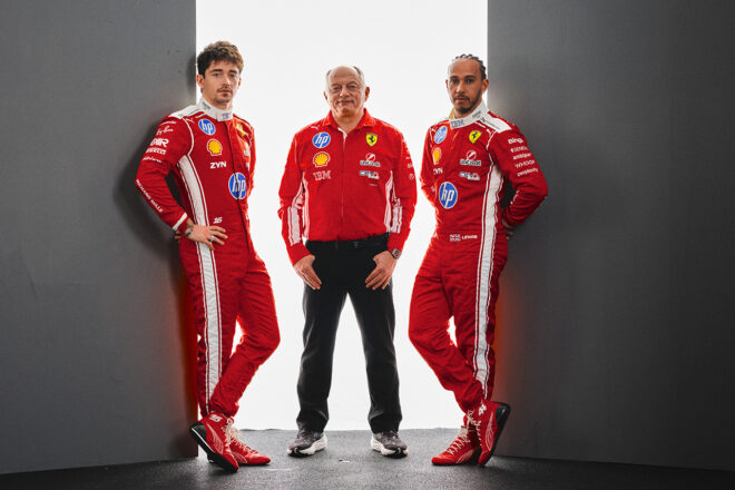 シャルル・ルクレール、フレデリック・バスール代表、ルイス・ハミルトン(フェラーリ)