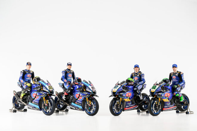 SBK：ヤマハが2026年シーズンの体制を発表。2チーム4台のYZF-R1のカラーリングを披露