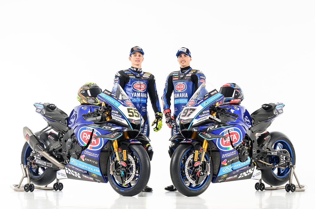 SBK：ヤマハが2026年シーズンの体制を発表。2チーム4台のYZF-R1のカラーリングを披露