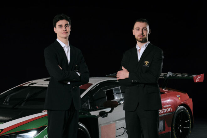 ランボルギーニ、育成プログラムから若手ふたりがワークスドライバーに昇格。新型テメラリオGT3で参戦へ