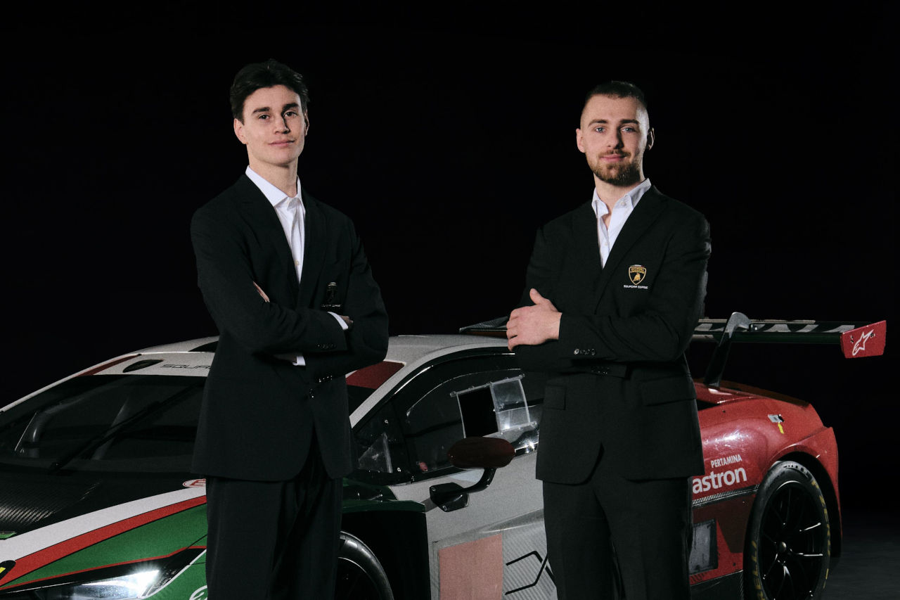 ランボルギーニ、育成プログラムから若手ふたりがワークスドライバーに昇格。新型テメラリオGT3で参戦へ