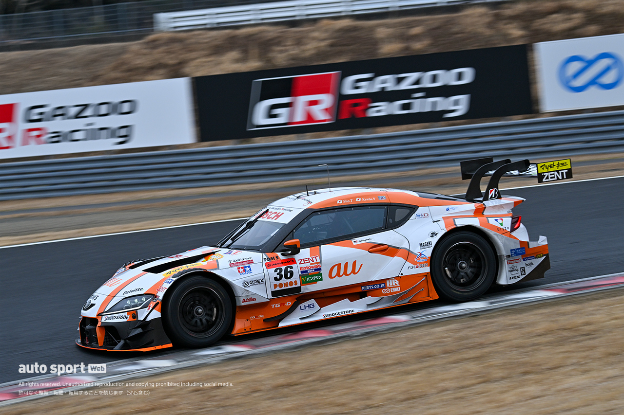 岡山国際サーキットでGT500車両9台が参加してのメーカーテストがスタート。冷え込みのなか開発進める