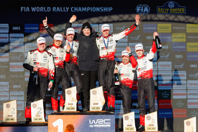 ラリー・スウェーデン表彰式の様子