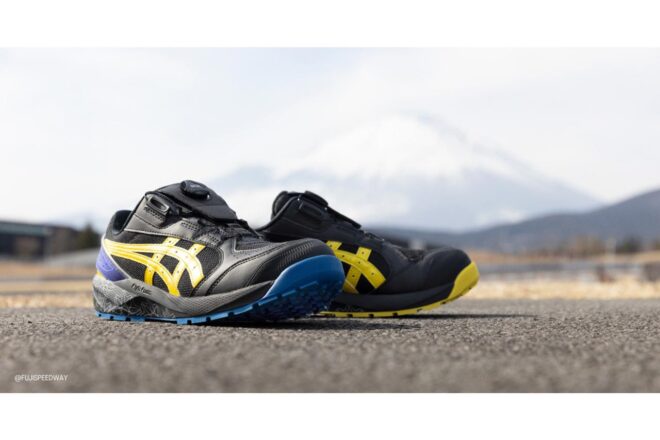 アシックスからROOKIE Racingのチームカラーを採用したワーキングシューズ第3弾発売。軽さとグリップ力を両立