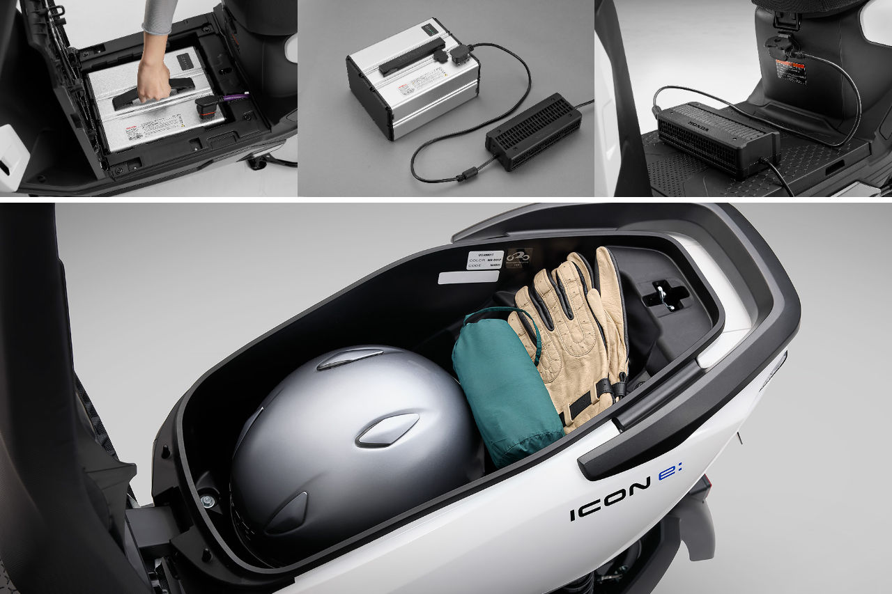 一充電で81km走れるホンダの電動原付『ICON e：』が3月発売。シート下に26Lの容量確保