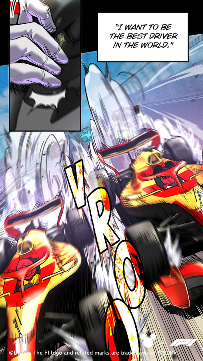 WEBTOONとディズニーが制作するF1を題材にしたオリジナル縦型コミックシリーズ『Mickey X F1 Racing to the Top！』