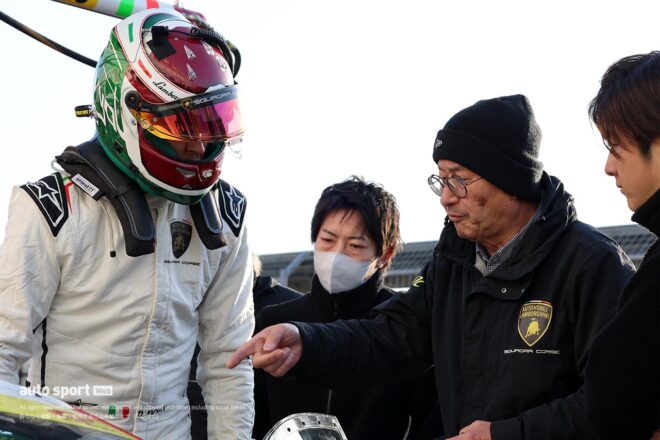 岡山公式テストでスーパーGT初走行を果たしたダニール・クビアト「JLOCの雰囲気もすごくポジティブ」。日本語も猛勉強中