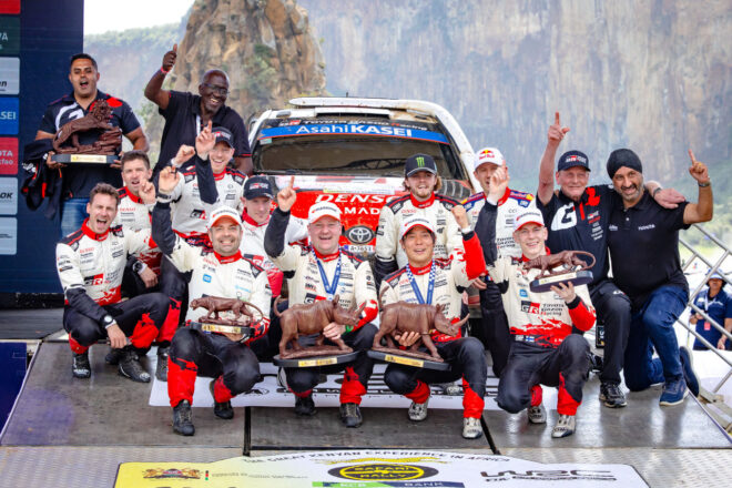 トヨタ、勝田貴元の初優勝でサファリ・ラリー6連覇を達成「彼らにふさわしい勝利」とカンクネン称賛／WRC第3戦ケニア