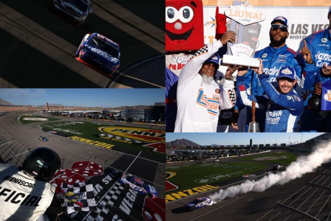 不幸と不運を乗り越えて。無冠の“帝王”デニー・ハムリンが今季初、通算61勝目／NASCAR第5戦