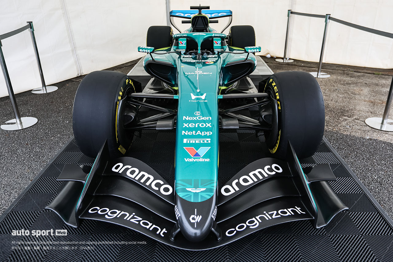 最新F1マシンがモータースポーツジャパン2026に登場。アストンマーティン・ホンダ『AMR26』が横浜・山下ふ頭に展示中