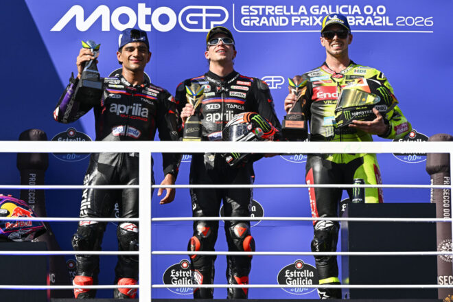 4連勝のベゼッチがランキング首位に浮上。アプリリアが1-2決める／第2戦ブラジルGP