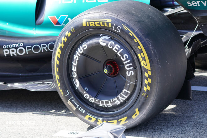 2026年F1第3戦日本GP金曜日／アストンマーティンAMR26のリヤホイール＆ホイールカバー