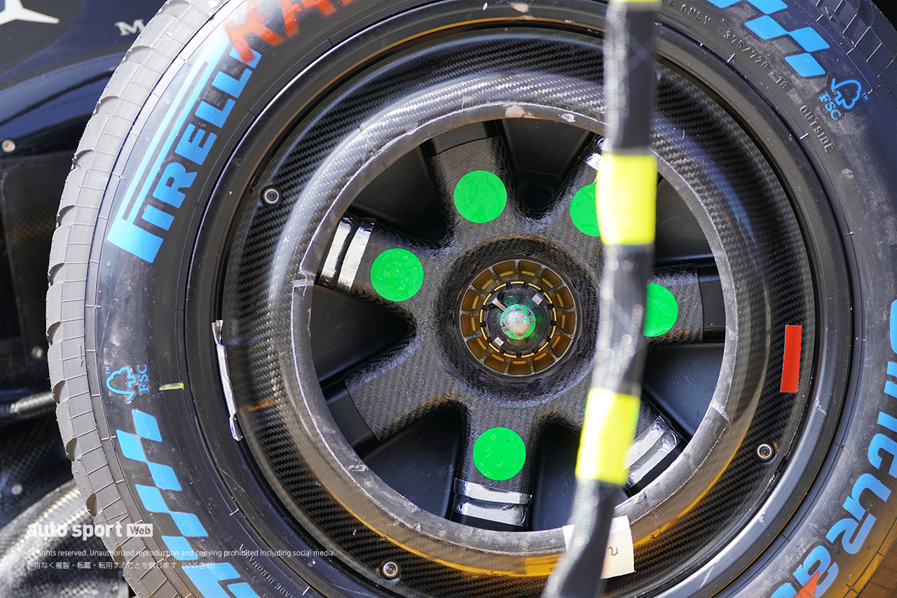 2026年F1第3戦日本GP金曜日／メルセデスW17のリヤホイール＆ホイールカバー