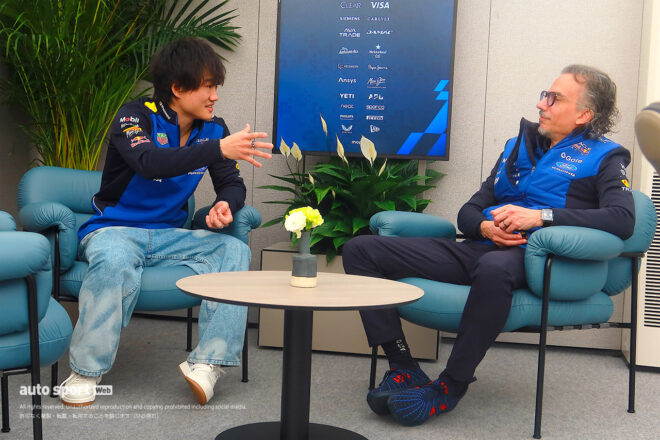 角田裕毅＆ローラン・メキース代表（レッドブル）