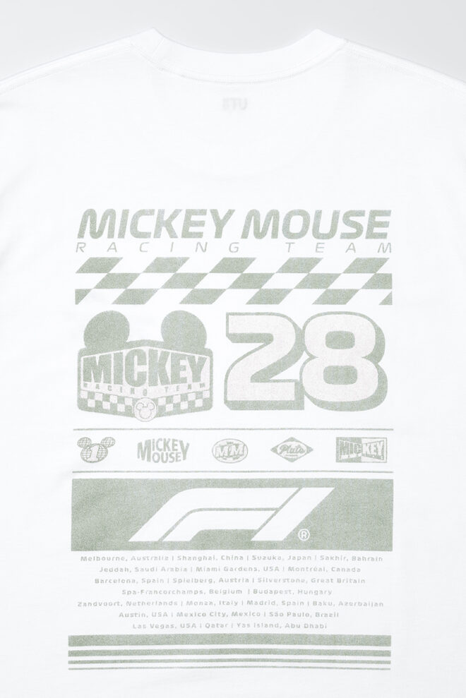 ユニクロ『ディズニー x F1 UT』 MEN（ホワイト／商品番号：489150）／バック