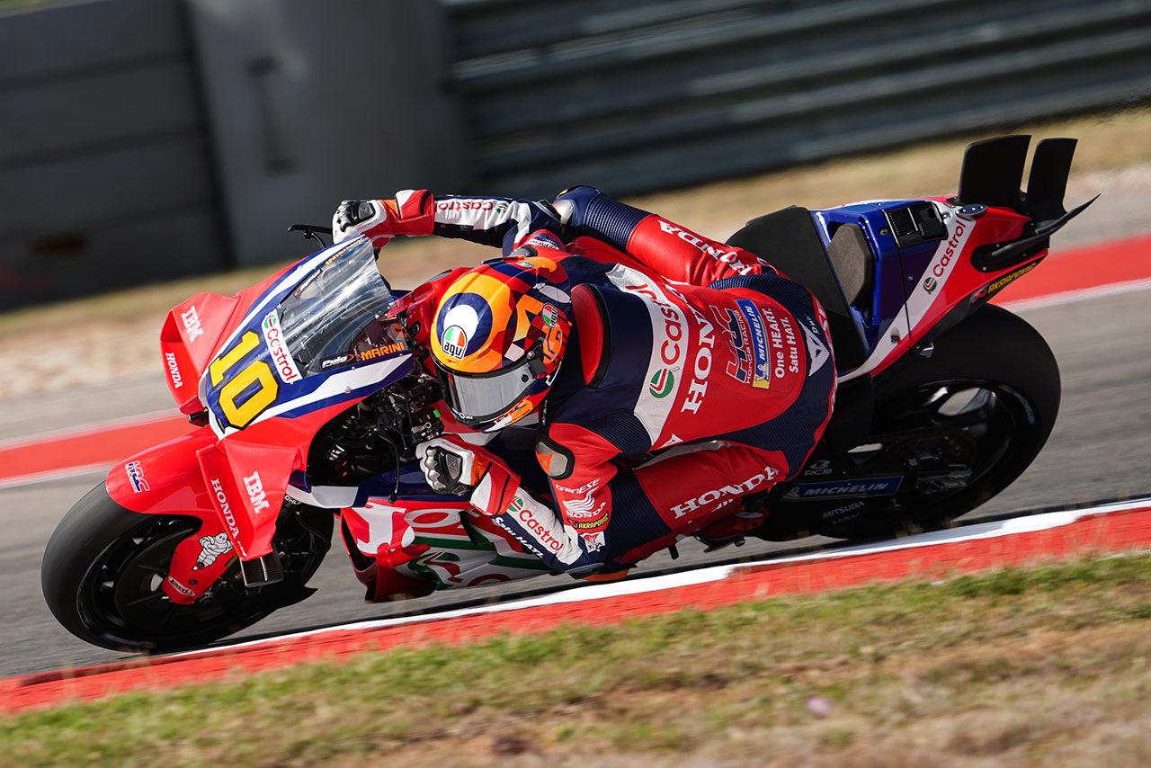 初日9番手マリーニ、あわや転倒で「あの瞬間は完全に横を向くほどだった」ミルは0.032秒差でQ2逃す／第3戦アメリカズGP