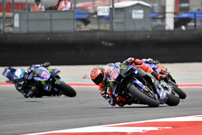 ヤマハ、サバイバルのスプリントで両者完走。クアルタラロは予選で「ちょっと不思議なクラッシュ」／第3戦アメリカズGP
