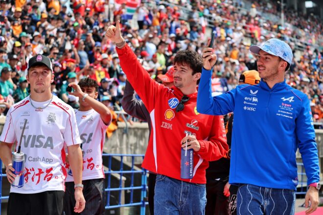 ピエール・ガスリー（アルピーヌ）、シャルル・ルクレール（フェラーリ）、リアム・ローソン（レーシングブルズ）