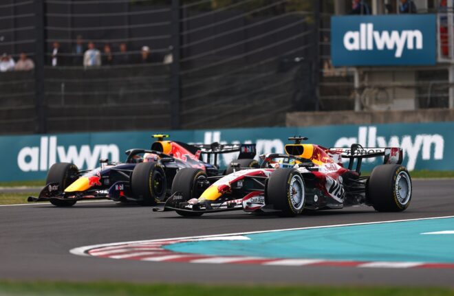 アービッド・リンドブラッド（レーシングブルズ）とアイザック・ハジャー（レッドブル）