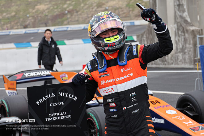 ディフェンディングチャンピオンの岩佐歩夢が今季初予選を制する【スーパーフォーミュラ第1戦もてぎ大会予選】