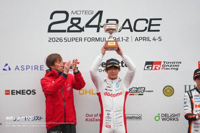 太田格之進が再開後の勝負どころで岩佐を攻略。波乱の開幕戦を制す【第1戦もてぎ決勝レポート】