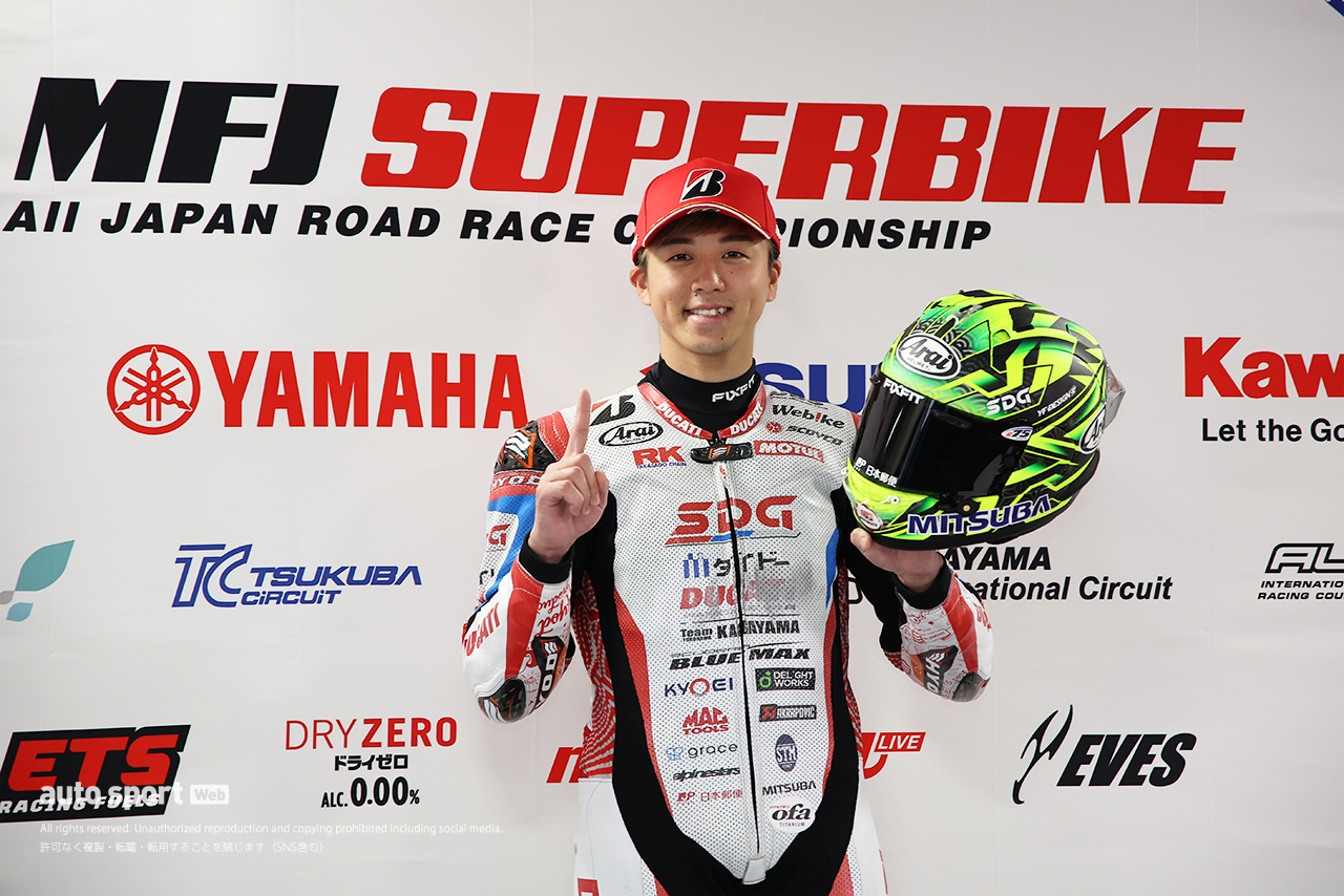ポールポジションを獲得した水野涼（SDG DUCATI Team KAGAYAMA）／2026全日本ロード第1戦もてぎ JSB1000 予選
